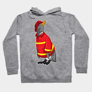 Penguin as Firefighter with Helmet Hoodie